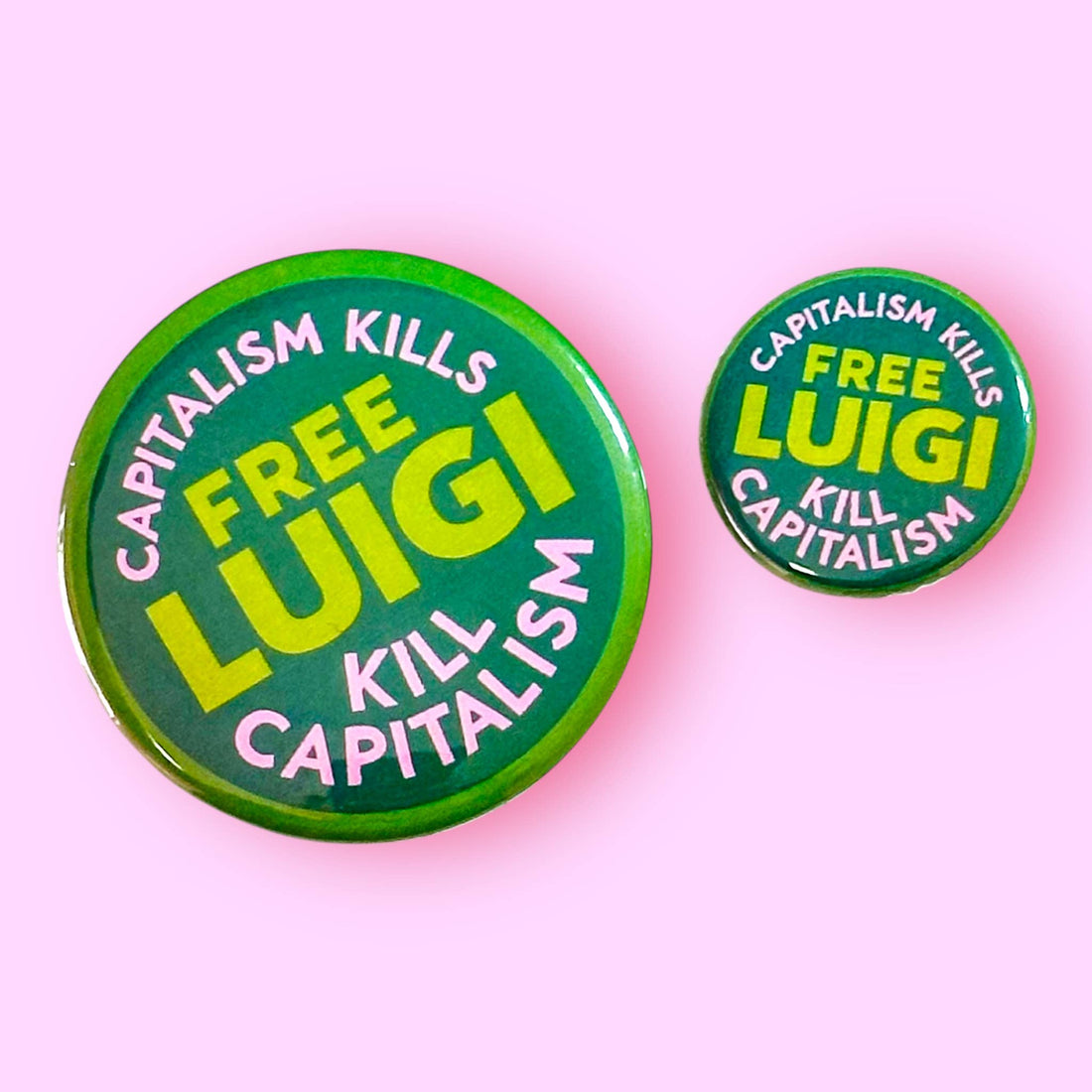 FREE LUIGI - Capitalism Kills, Kill Capitalism Button/Magnet