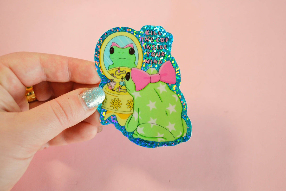 Kill The Cop In Your Mind Frog Sticker