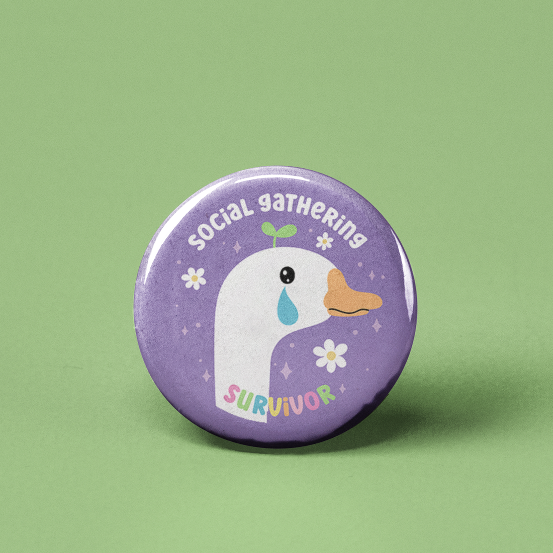 Social Gathering Survivor Pinback Button