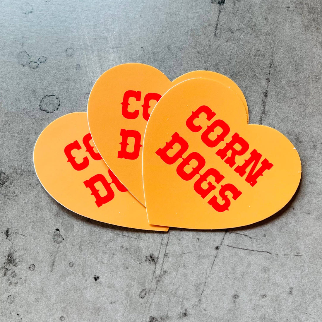 Corn Dogs fair foods vinyl Heart Sticker restaurant gifts