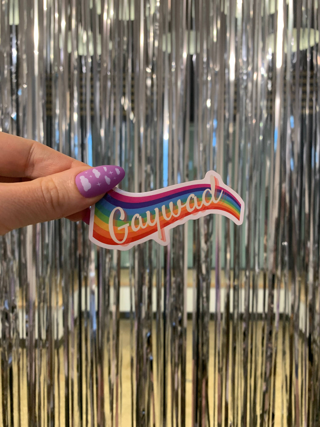 Gaywad Glossy Die Cut Vinyl Sticker - Pride rainbow 80s 90s