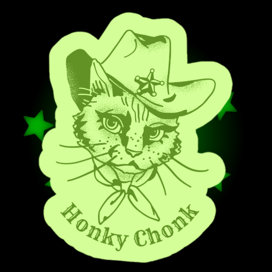 Honky Chonk cat cowboy western sticker hydroflask journal