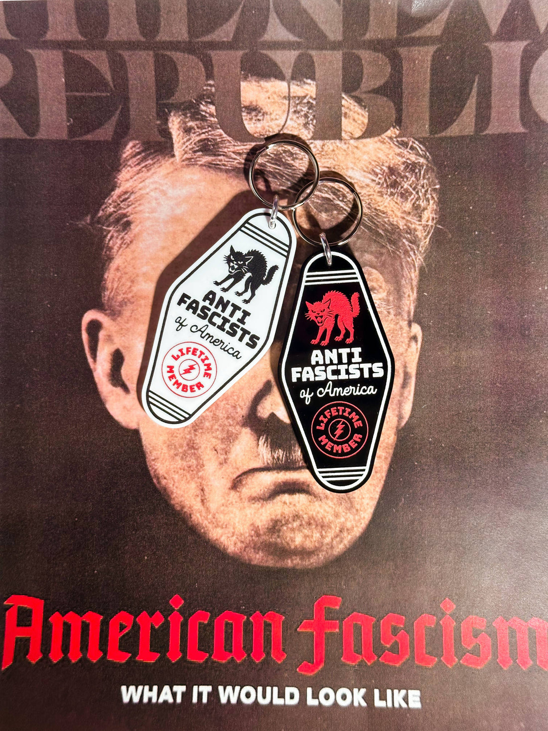 AntiFascists of America - Laser Engraved Keychain