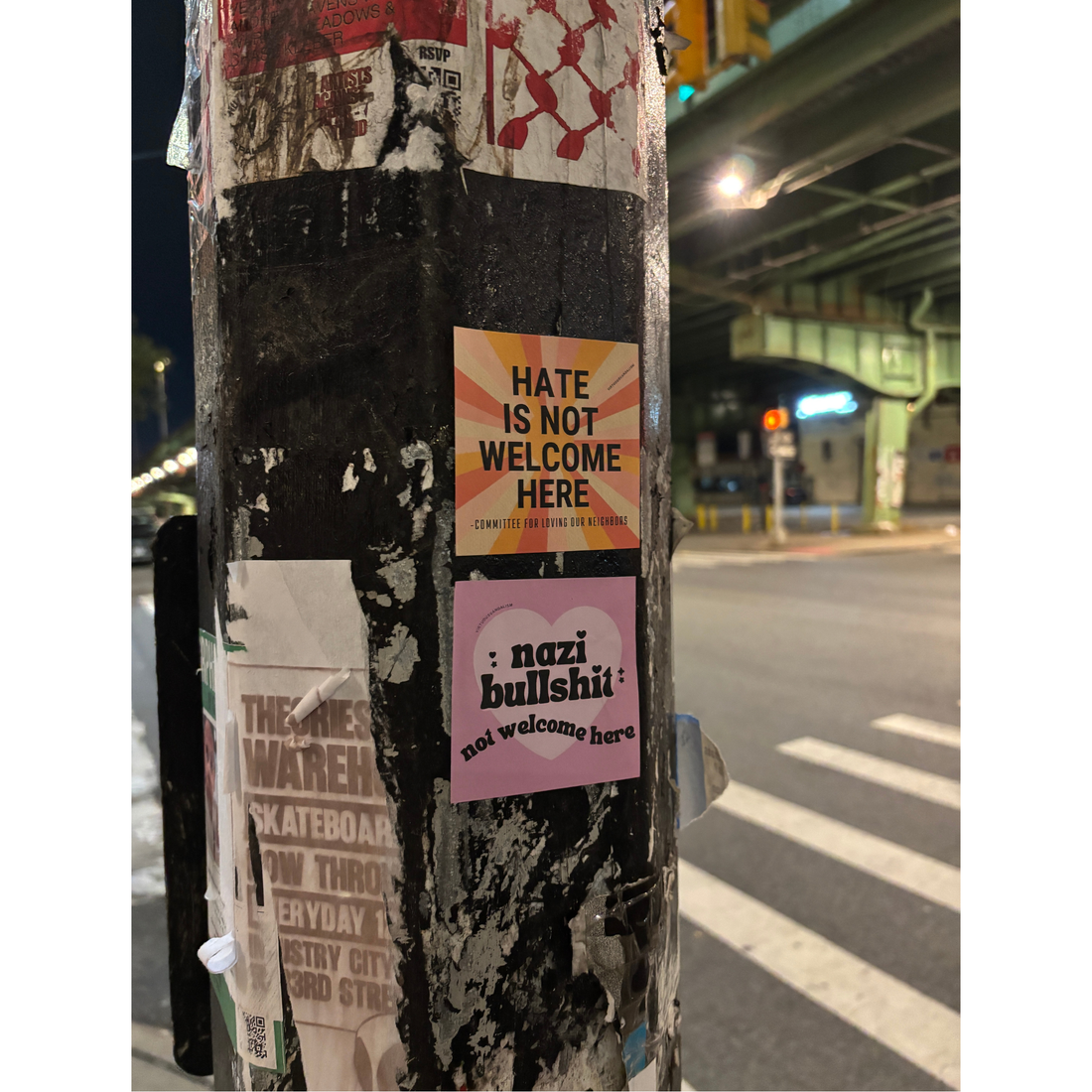 Virtuous Vandalism “Hate is Not Welcome Here” Sticky Notes