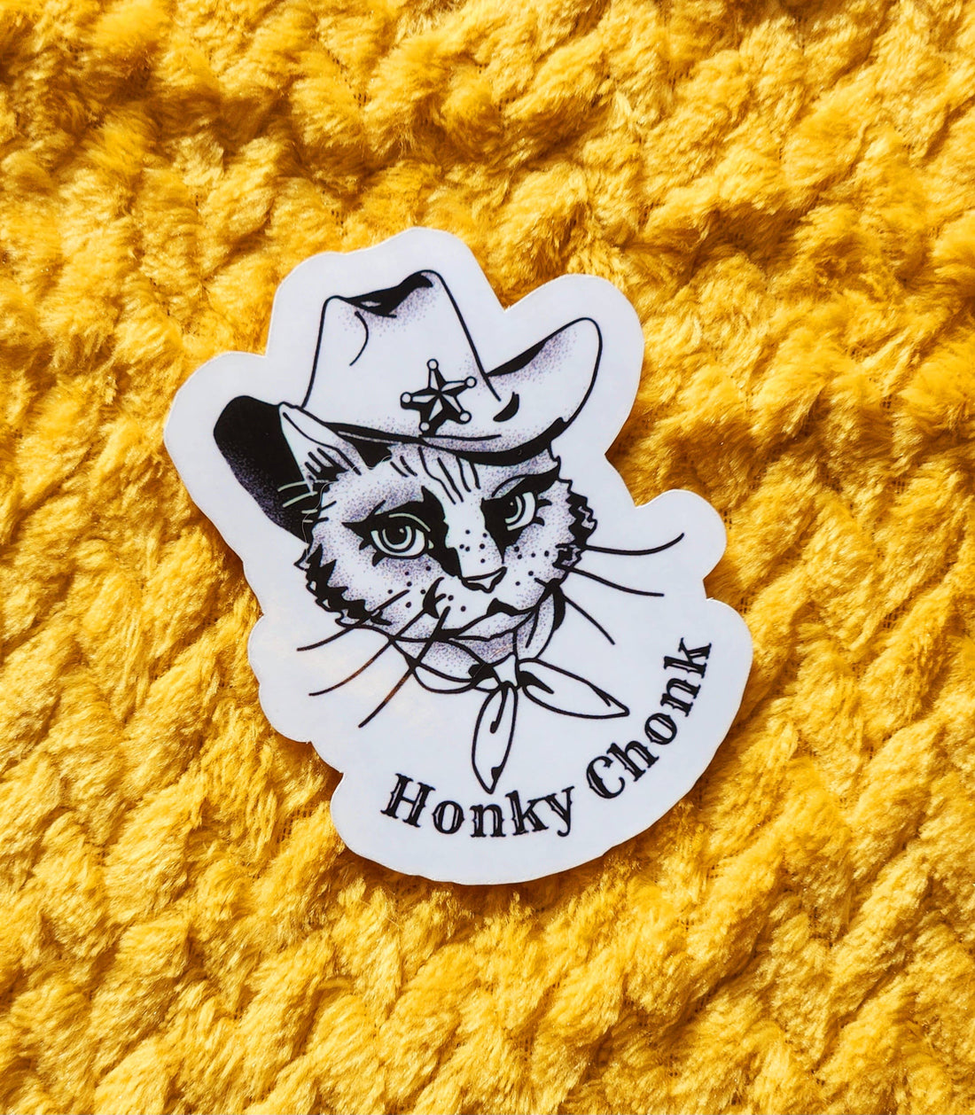 Honky Chonk cat cowboy western sticker hydroflask journal