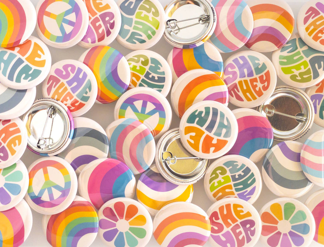 Retro Pronoun Buttons