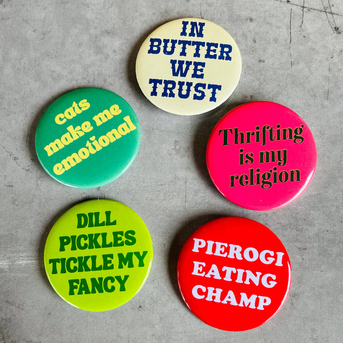 In butter we trust retro style Pinback button pin bakery