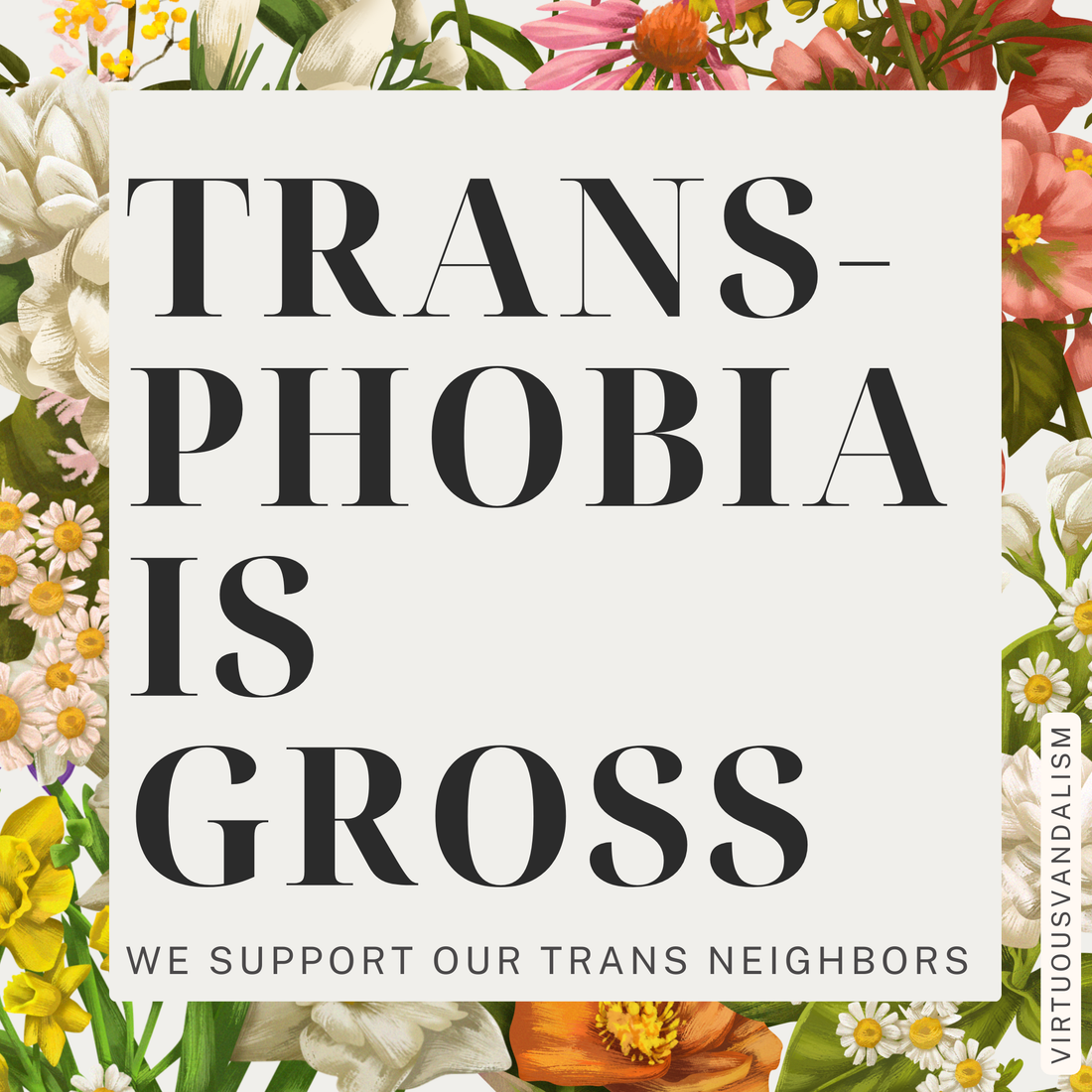 Virtuous Vandalism “Transphobia is Gross” Sticky Notes