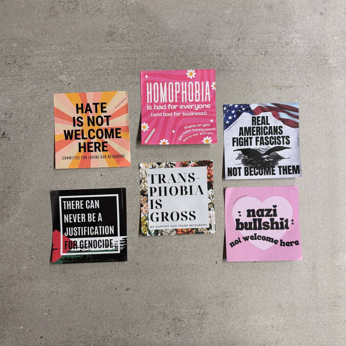 Virtuous Vandalism “Nazi Bullshit Not Welcome” Sticky Notes