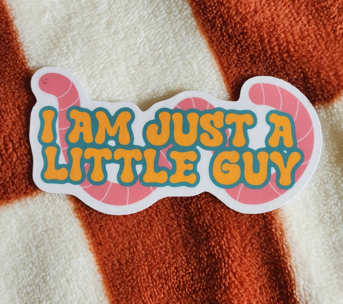 Worm sticker just a little guy